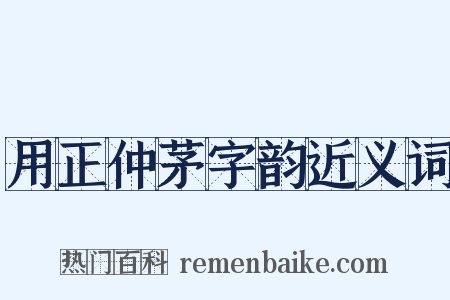 用正仲茅字韵近义词是什么意思的图片